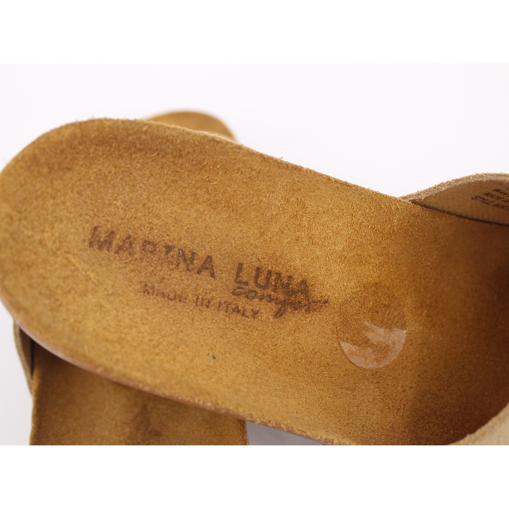 Marina Luna Suede Wedge Slide Sandals Made in Italy Womens 7 - Picture 8 of 11